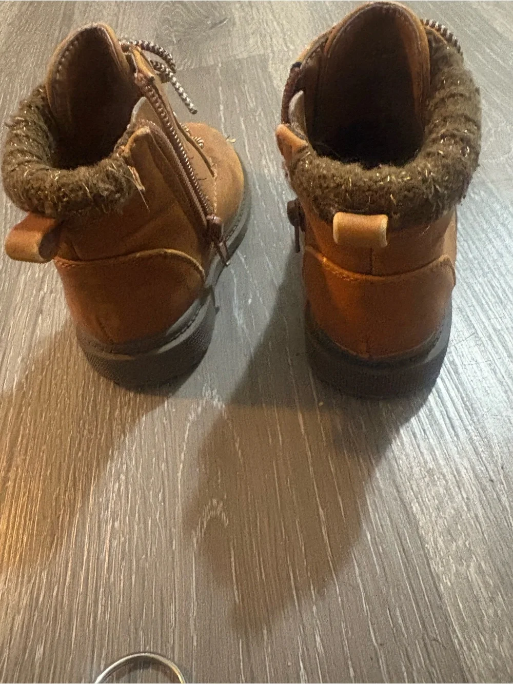 Toddler Boots Bundle - Pink Cat and Brown Faux Fur size 4